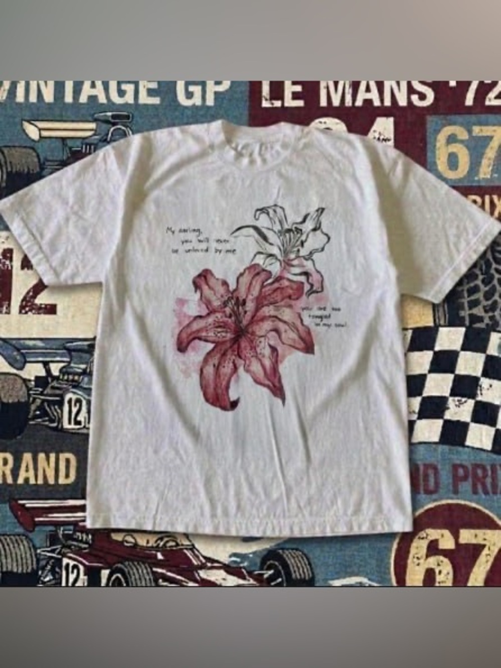 Lily Watercolor Graphic Quote White T Shirt